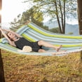 thumbnail image 3 of Gymax Patio Hammock Foldable Portable Swing Chair Bed Detachable Pillow Blue and Yellow, 3 of 8