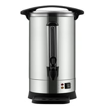 KFFKFF Industrial Coffee Pot, 65 Cups Durable Stainless Steel Coffee Container, 1500W 110V Electric Coffee Brewing Device, Hot Water Pot with Removable Power Cable for Simplified Cleaning, Silver