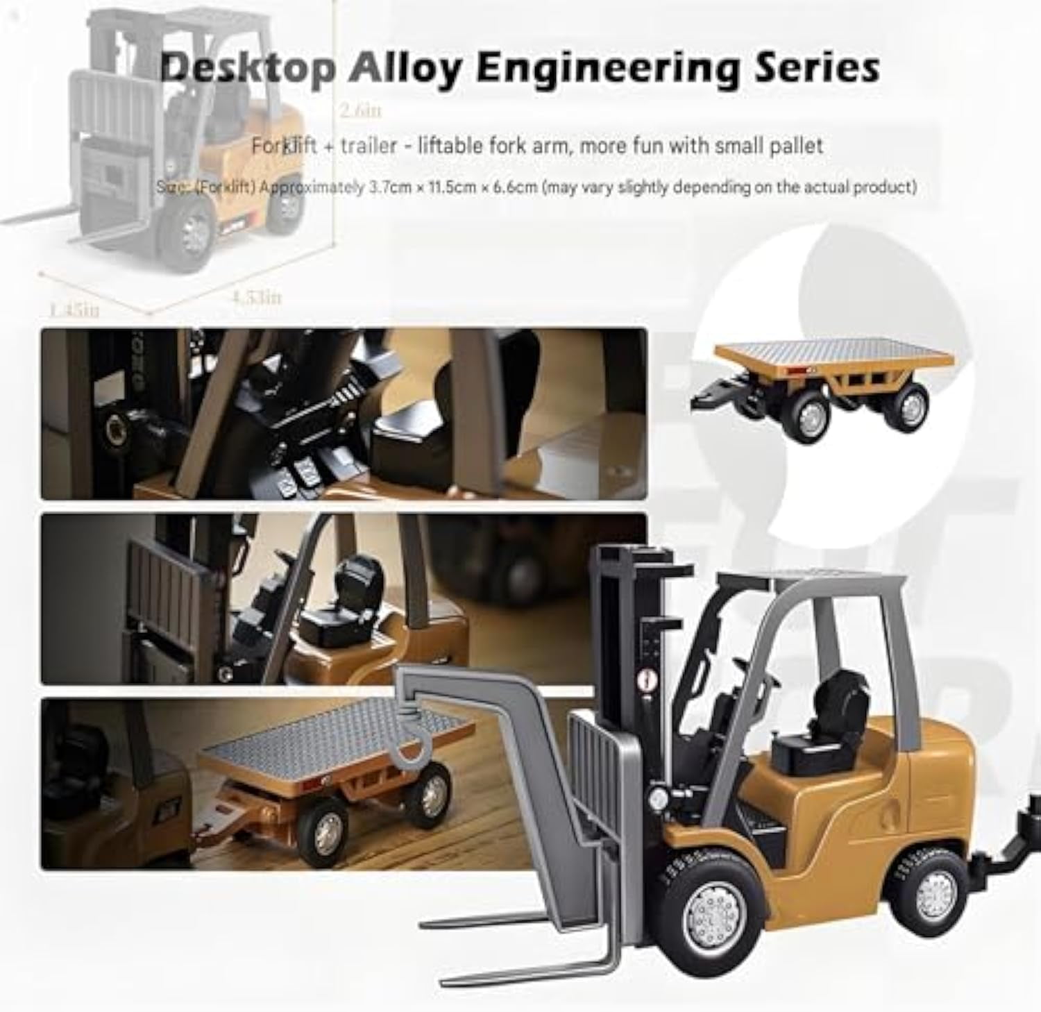 Microcrew Mini RC Construction Series – Pocket Dump Truck, Excavator & Forklift Set, 1/64 2.4GHZ Mini RC Car Engineering Vehicle Desktop Toys