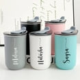 thumbnail image 5 of DIY Engravable Insulated Stainless Steel Tumbler with Slider Lid, Customizable Reusable Travel Coffee Mug for Hot & Iced Drinks, Personalizable Thermal Cup(Blue,325ML / 11Oz), 5 of 8