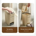 thumbnail image 6 of Holloyiver 8L Trash Can, Plastic Kitchen Waste Bin with Odor Protection of Lid, Hands Free with Step On Foot Pedal and Garbage Bag Rings for Home/Kitchen/Garage/Apartment, Beige, 6 of 6