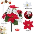 thumbnail image 2 of Dalrosia 2PCS Christmas Artificial Flowers Poinsettia Bouquet Mixed Christmas Bush Winter Flowers Arrangment for Home Kitchen Decor Holiday Cemetery, 2 of 7