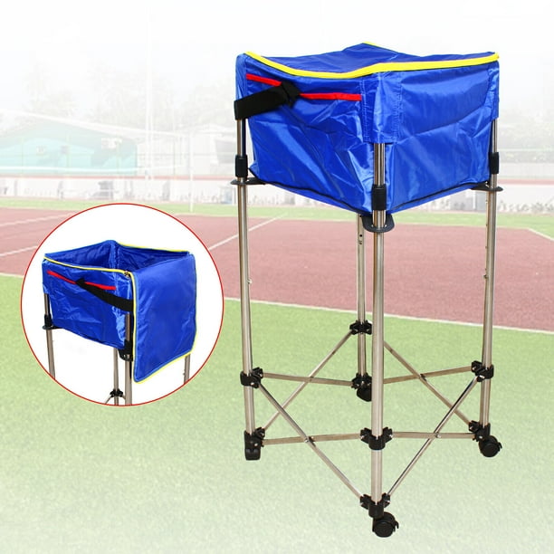 Wuzstar Tennis Ball Hopper Basket with Wheels Tennis Ball Cart Hold Up