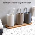 thumbnail image 3 of Juego de 3 vasos para cepillos de dientes, juego de vasos para cepillos de dientes, vasos de plástico, para adultos, jóvenes y niños (300 ml, blanco, gris, marrón), 3 of 7