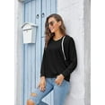 thumbnail image 4 of PCEAIIH Hoodies for Women V Neck Long Sleeve Lightweight Sweatshirts Drawstring Pullover Tops, 4 of 7