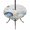 grey, variant on Round Outdoor Tablecloth with Umbrella Hole and Zipper, Navy Blue Coastal Tablecloth with Elastic Waterproof, Shell Starfish Coral Vintage Summer Beach Patio Table Covers for 55" - 60" Pool Tables