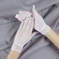 thumbnail image 6 of Simple Fishnet Gloves For Bridal Event Stretchable Short Gloves Mesh Sunproof Handwear for Wedding and Theme Occasion, 6 of 9