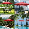 thumbnail image 4 of Ainfox 9ft Patio Umbrella Outdoor Portable Table Market Umbrella with Push Button Tilt/Crank Waterproof UV-proof, Red, 4 of 7