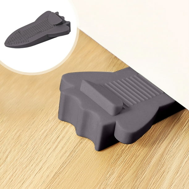 Tope de Puerta a Prueba de Viento | Clip Bloqueador de Puerta Tipo Cuña para Uso Doméstico y de Oficina | Base Antideslizante para Pisos de Madera, Baldosas y Alfombras | Negro o Gris (1 Unidad)