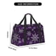 thumbnail image 3 of Fotbe Snowflake Gradient Purple Bolsa de Viaje con Estampado, Bolsa de Fin de Semana para Mujer con Compartimento para Zapatos, Bolsa de Gimnasio con Bolsillo Húmedo, 3 of 7