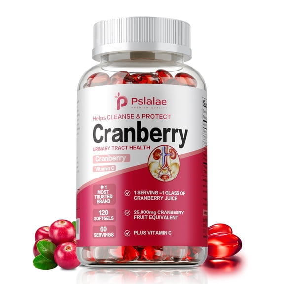 Cranberry Capsules - with Vitamin C - Kidney Cleanse & Detox, Urinary Tract Support - 120 Capsules