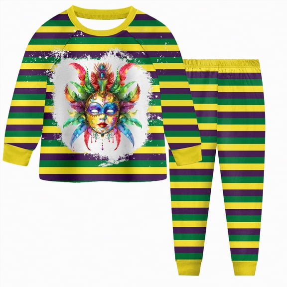 KPOPLK Toddler Baby Girl Fall Clothes Infant Outfit Carnival Print Long Sleeve Pullover Sweatshirts and Jogger Pants Set(6-7 Years,)