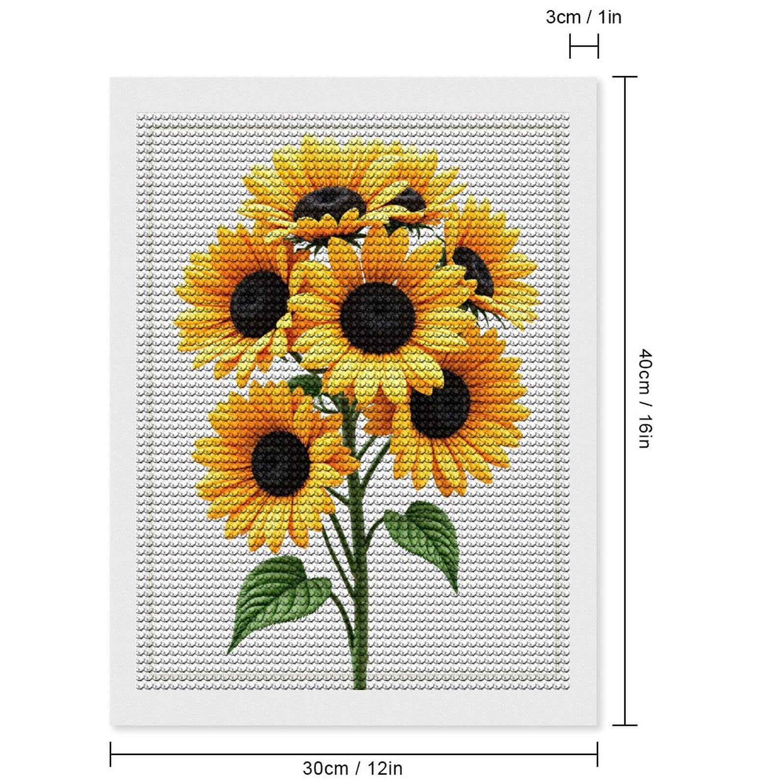 Diamond Art Kits for Adults, Bright Yellow Sunflower Bouquet 5D Diamond Painting Kits for Adults Beginners, DIY Full Drill Diamond Painting, Gem Art and Crafts 12x16