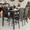 Black, variant on Dining Table Set for 4, Modern Marble Dine Table with 4 Velvet Chairs, Modern Kitchen Table Set for Home, Breakfast Nook, Cafeteria Dining Room, Gray