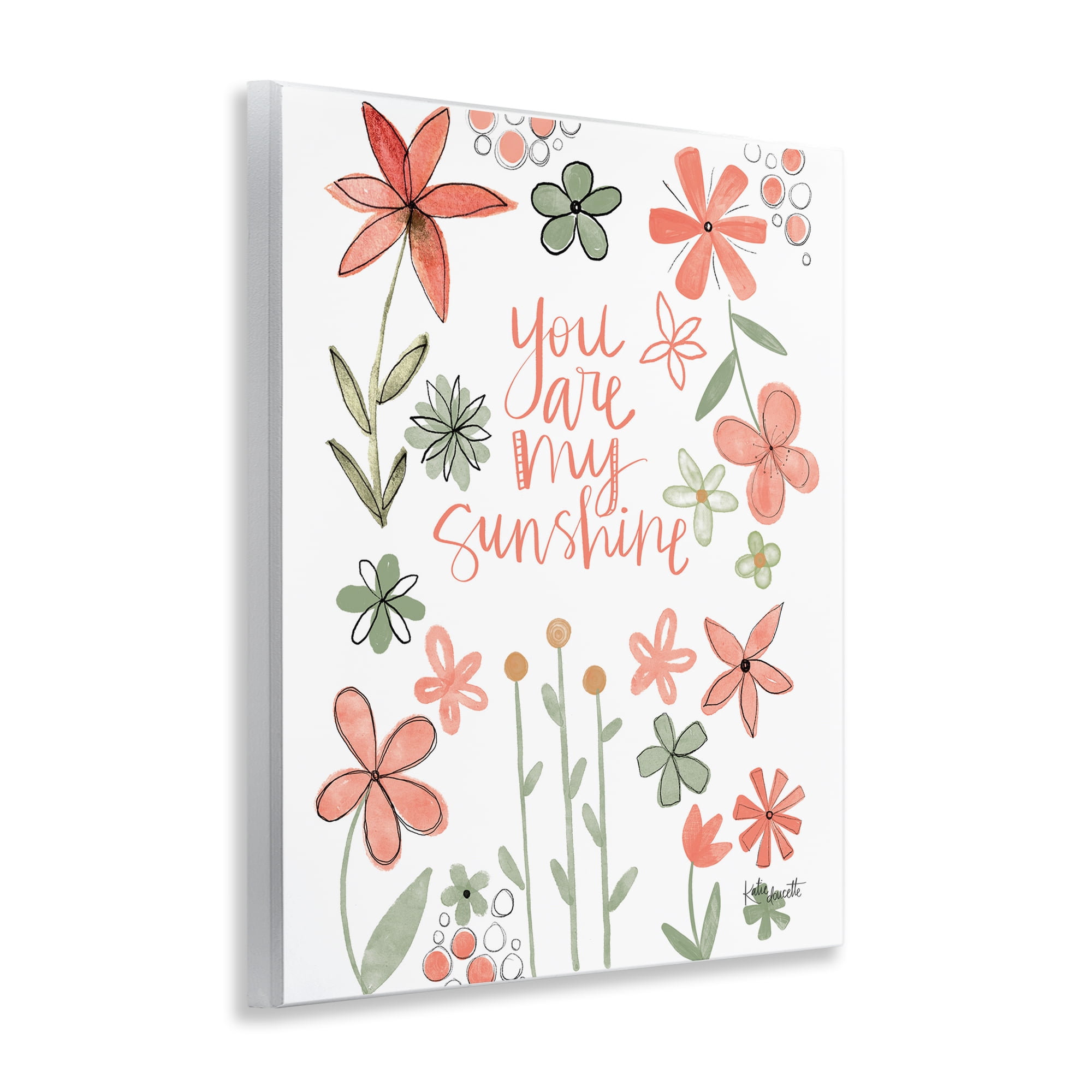 Stupell Industries You Are Sunshine with Florals Wall Plaque Art, design by Katie Doucette