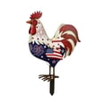 thumbnail image 2 of erdimoy 4th of July Patriotic Metal Rooster Yard Stake, 12" Red White Blue Garden Decoration with Stars, Fireworks & American Flag Design, 2 of 6