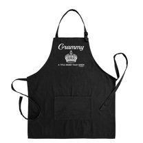 ThisWear Mother's Day Gift Grammy a Title Higher Than Queen Two Pocket Apron Black WAPN-0216