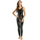 thumbnail image 4 of Mono Sexy de látex para mujer, Catsuit, lencería de aspecto húmedo de cuero sin mangas, mono de entrepierna abierta, disfraces de noche para discoteca Rave, 4 of 5