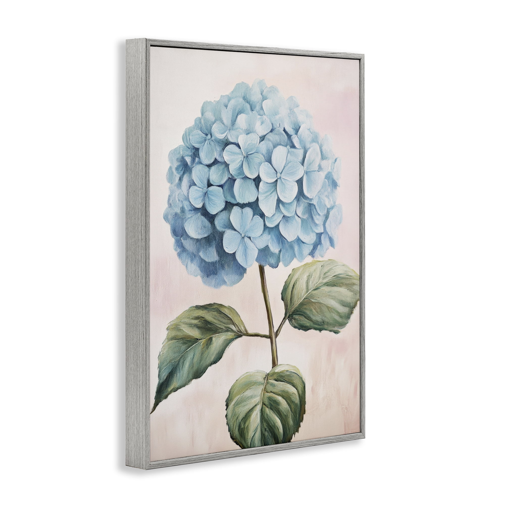 Stupell Industries Delicate Baby Blue Hydrangea Gray Framed Giclee Art, design by Petal Prints Design
