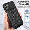 thumbnail image 4 of Case for Samsung Galaxy A03 with Slide Camera Cover,Military Grade Heavy Duty Protection Phone Case Cover with Magnetic Ring Kickstand for Samsung Galaxy A03 SJ Silver, 4 of 9