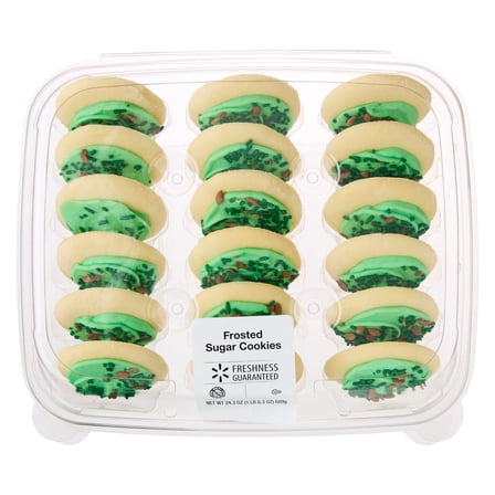 Freshness Guaranteed Frosted Baked Sugar Cookies with Football Sprinkles, 24.3 oz, 18 Count