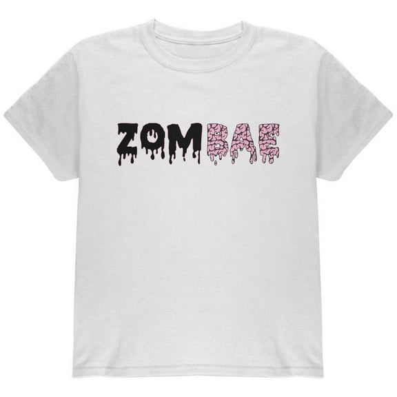 Halloween Zombae Zombie Brain Youth T Shirt White Youth X-SM