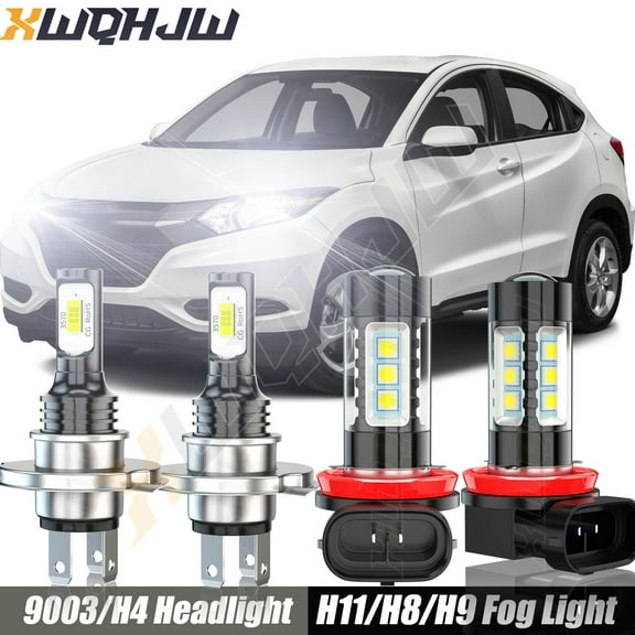 For Honda HRV 2016 2017 2018 Combo H4/9003 H11/H8 4pc LED Headlight Kit Bulbs   Fog Lights