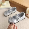 thumbnail image 5 of SYMSHOES Girls Silver Glitter Mary Jane Party Shoes with Bow Kids to Kids Patent Faux Leather Dress School Shoes Adjustable Strap Non-Slip,Size 11, 5 of 8