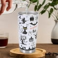 thumbnail image 2 of Gifts for Halloween, Happy Halloween Tumbler with Lid, 20 oz Pumpkin Printed Insulated Stainless Steel Travel Mug Cute Cup Gifts For Kids, Men, Women, Friends, Coworkers, 2 of 6