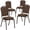Brown Patterned Fabric/Copper Vein Frame, variant on Emma + Oliver 4 Pack Crown Back Stack Banquet Chair in Brown Pattern Fabric - Copper Vein Frame