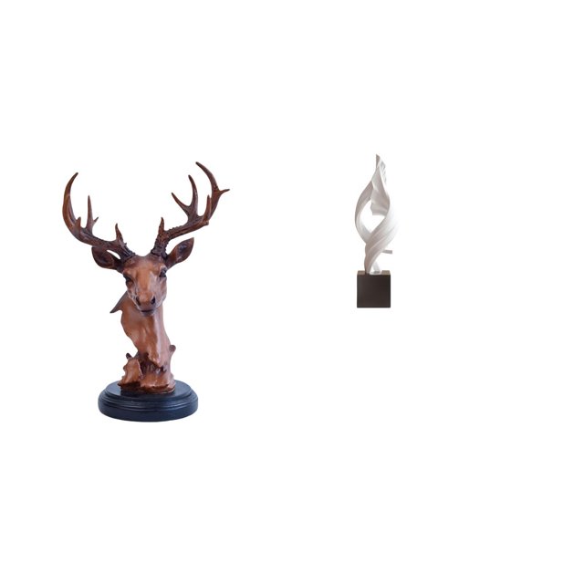 Figura de cabeza de ciervo,Adorno de cabeza de ciervo,estatua de animal decorativa,Estatua de arte abstracto,Estatua de arte abstracto Escultura de resina moderna,Colección creativa de figuras
