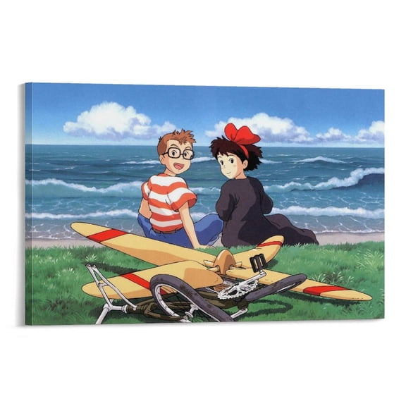 Kiki's Delivery Service Anime Japanese Classics Poster Gifts Canvas Painting Poster Wall Art Decorative Picture Prints Modern Decor 24x36inch(60x90cm)