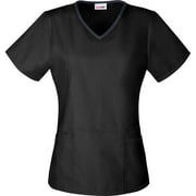 Women's V-Neck Scrub Top with Front Fashion Seam Detail