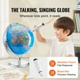thumbnail image 5 of KFFKFF Interactive World Globe, 9 in, Kids' Learning Tool with Voice-Activated Pen, Illuminated LED, USB, Educational Toy, Ideal Gift for Boys & Girls, 5 of 9