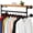 Black-32 Inch, variant on Black 30 Inch Wall Mounted Clothes Rack Industrial Pipe Garment Bar with Wood Shelf