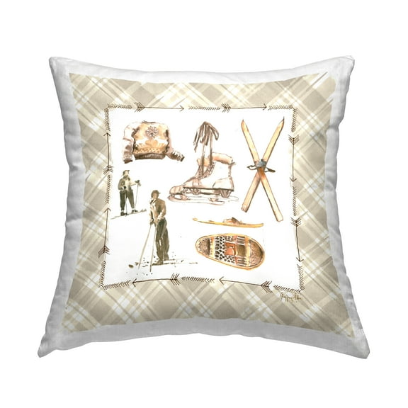 Stupell Industries Winter Skiing Sports Decorative Printed Throw Pillow Design by Geoff Allen.