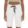 thumbnail image 4 of Hurxie Women's Cargo Shorts Quick Dry Athletic Shorts Lightweight Running Summer Hiking Shorts with Pockets White,L, 4 of 6