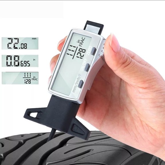 New Style Big LCD Display 0-25.4MM/0.01MM METRICINCH/FRACTION Tread Depth Tool