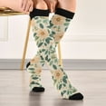 thumbnail image 5 of FORMRS Womens Knee High Socks Casual Long Thick Travel Daily Wear, 1 Pair, Floral Design, 5 of 6