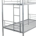 thumbnail image 5 of PARPOOS Metal Twin Over Twin Bunk Bed with 2 Ladders, Twin Bunk Beds for Teens with Full Length Guardrails, Convertible Bunk Bed Can Be Divided Into 2 Twin Beds, No Box Spring Needed, Silver, 5 of 8
