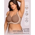 thumbnail image 2 of Sujetador inalámbrico de gelatina Bra OEAK para mujer, talla grande, café XXL, 2 of 8