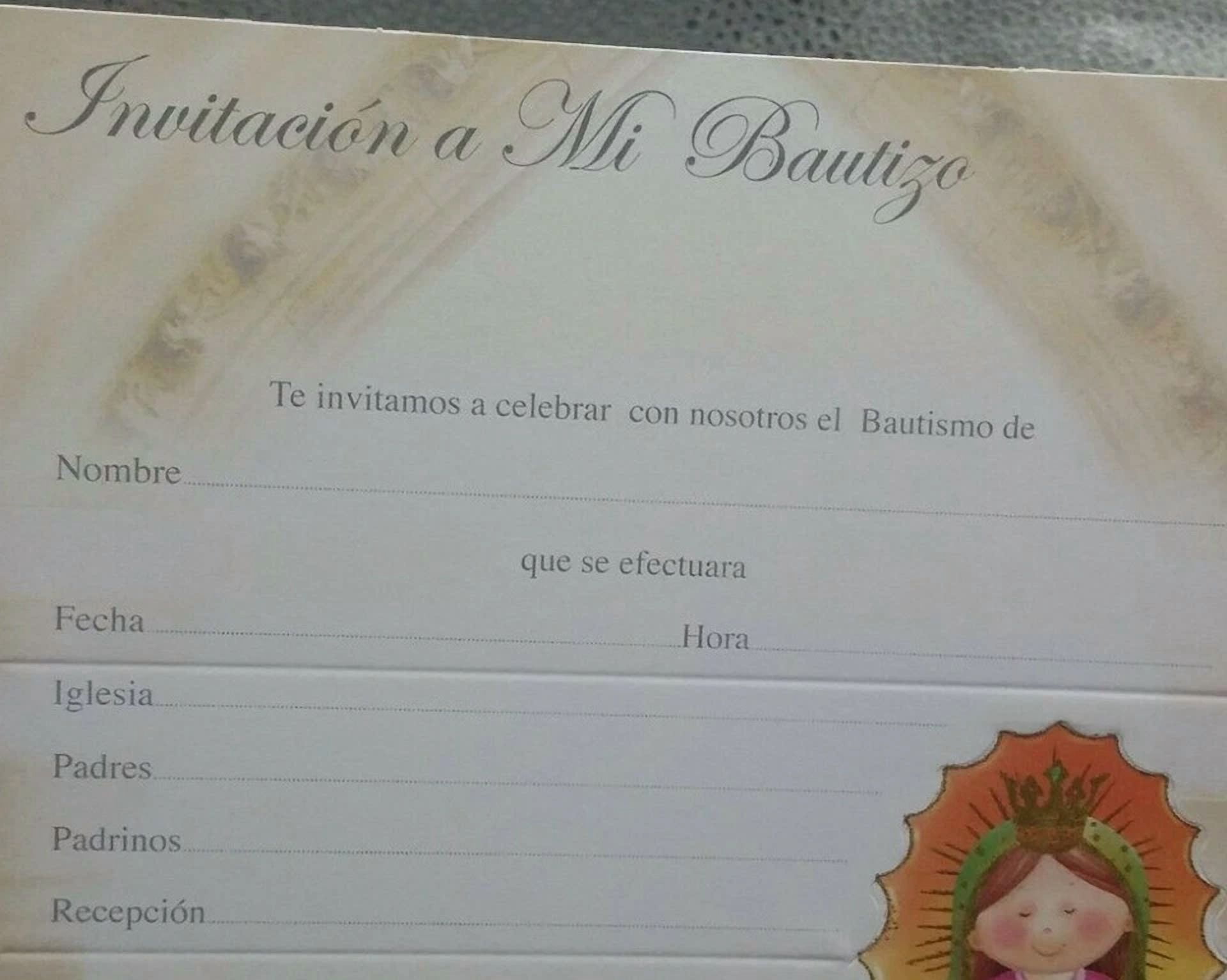 CIRCLE- Invitaciones De,A Mi Bautizo (Spanish Baptism Christening Invitations), Favors