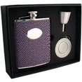 thumbnail image 1 of Visol VSET32-1297 Purple Boa 6 oz Leatherette Stellar Flask Gift Set, 1 of 1