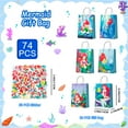 thumbnail image 3 of The Little Mermaid Birthday Decorations, 74Pcs Party Favour Bags Set Including 24Pcs Paper Bags with Handles & 50Pcs Sticker Pack for Birthday Supplies, 3 of 6