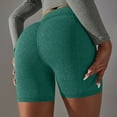 thumbnail image 5 of Women's Seamless Short Leggings Stretchy High Waist Skinny Yoga Pants Workout Running Fitness Gym Solid Shorts Green,M, 5 of 6