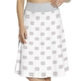 thumbnail image 1 of Women's Baseball Flat Design Balls Pattern A-line Printed Skirt Casual Wear, XL, Pale Grey Ruby, by Ambesonne, 1 of 6