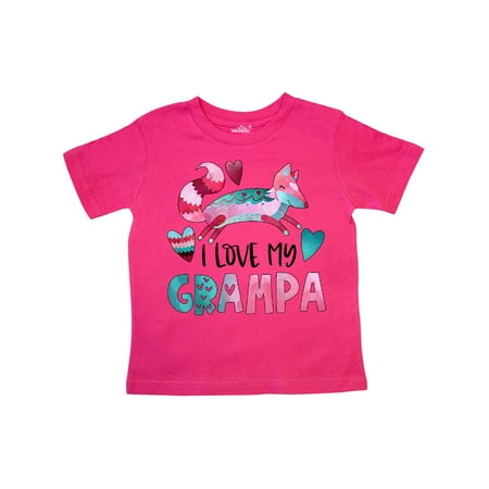 

Inktastic I Love My Grampa Pink and Blue Fox with Hearts Gift Toddler Boy or Toddler Girl T-Shirt