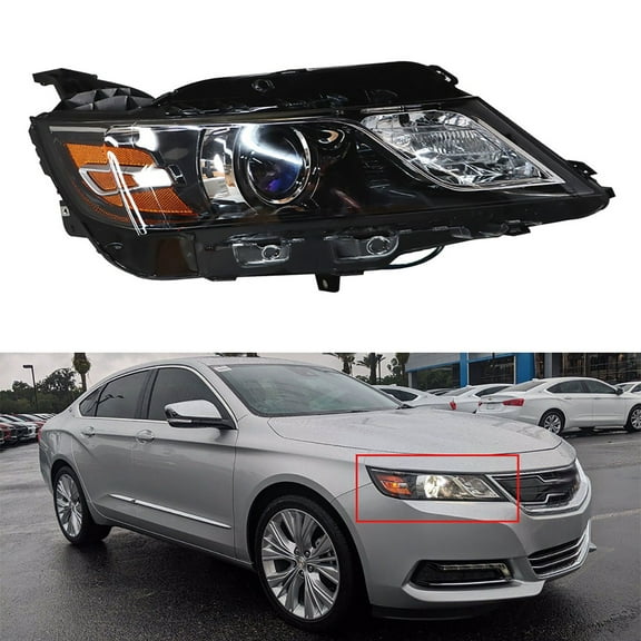 Labwork Headlights Assembly Black Halogen Headlamp Housing Fit for Chevrolet Impala 2015 2016 2017 2018 2019 2020, Front Right (Passenger Side)