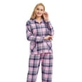 thumbnail image 3 of GLOBAL Women’s Flannel Pajama Set 100% Cotton Comfy PJs for Women Long Sleeve Button Front 2-Piece Warm and Cozy Sleepwear,Size S-3XL, 3 of 5