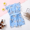 thumbnail image 4 of Ydojg Cute Bodysuits for Baby Infant Toddler Girl Clothes Shorts Sleeve Floral Romper Jumpsuit Cute Girl Clothes Blue 12-18 Months, 4 of 6